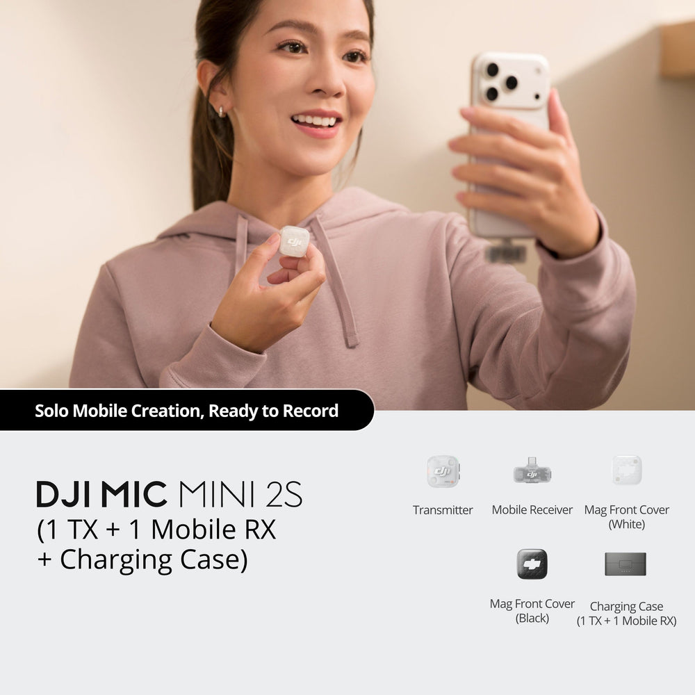 DJI Mic Mini 2S (1 Sender + 1 Handy-Empfänger + Ladeschale)