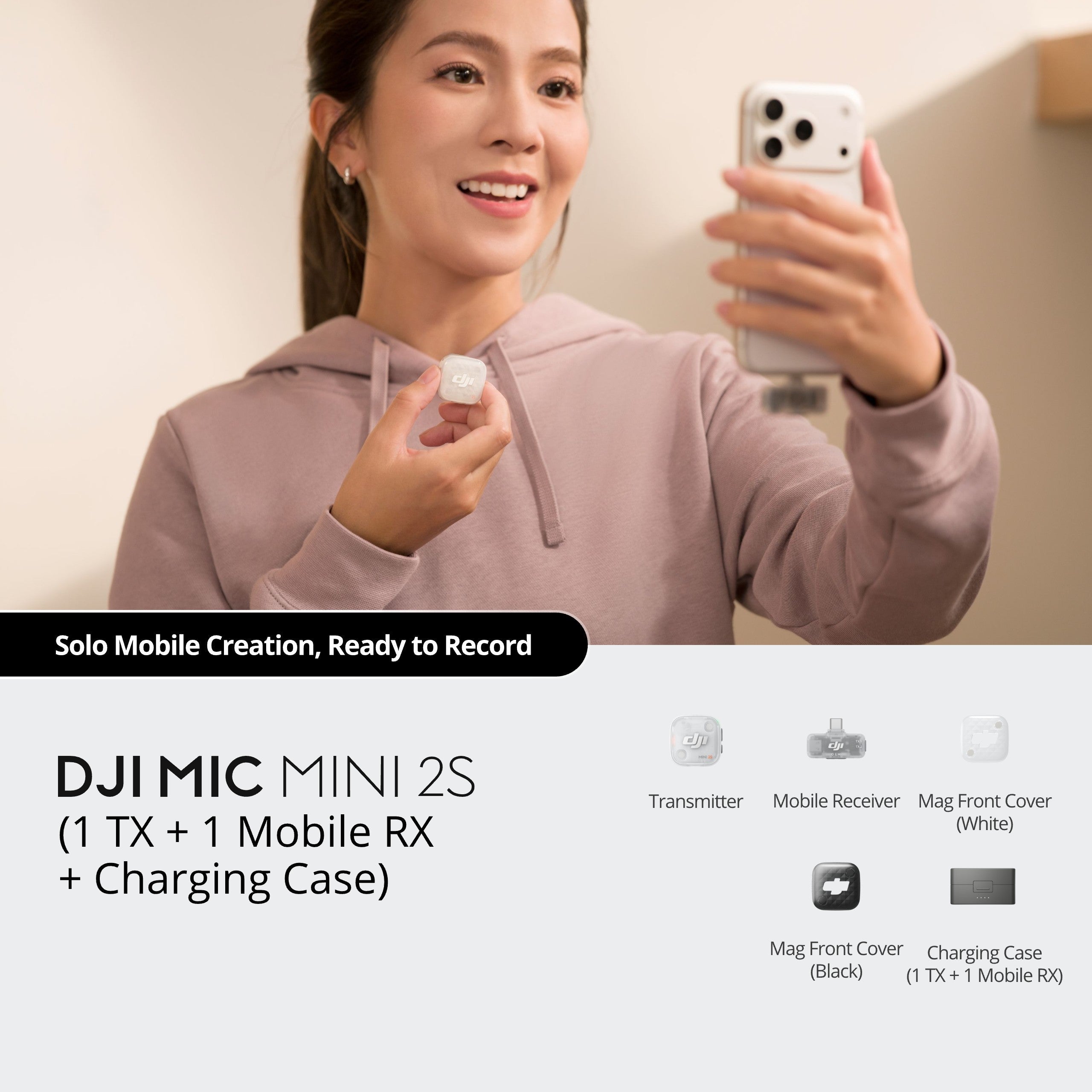 DJI Mic Mini 2S (1 Sender + 1 Handy-Empfänger + Ladeschale)