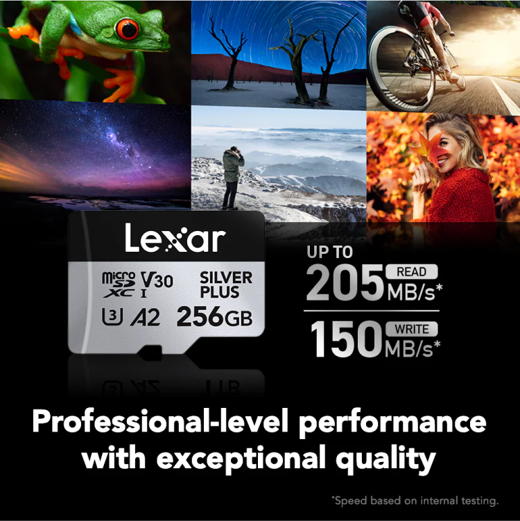 Lexar Professional Silver Plus 256GB microSDXC UHS-I V30 (205MB/s)