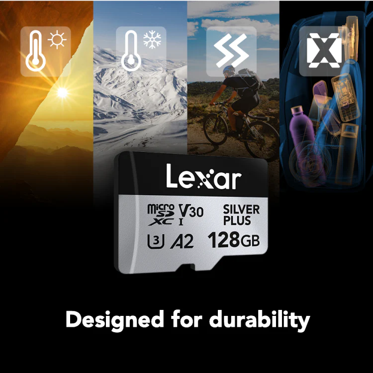 Lexar Professional Silver Plus 128GB microSDXC UHS-I V30 (205MB/s)