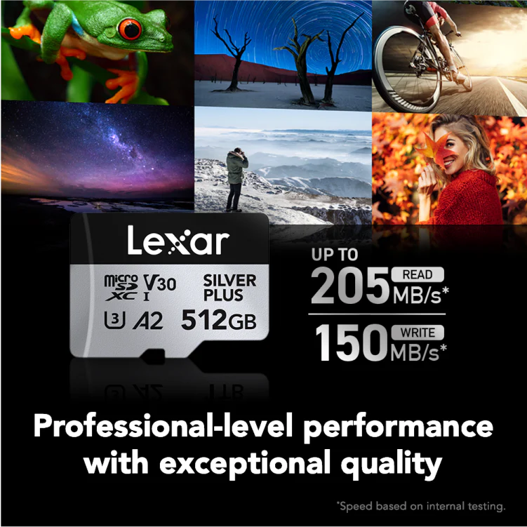 Lexar Professional Silver Plus 512GB microSDXC UHS-I V30 (205MB/s)