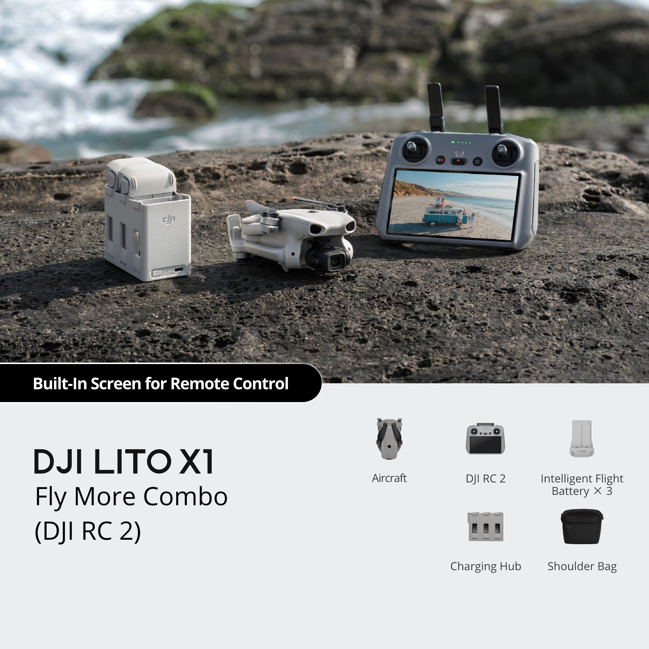 DJ Lito X1 Drone Fly More Combo with RC 2 Controller