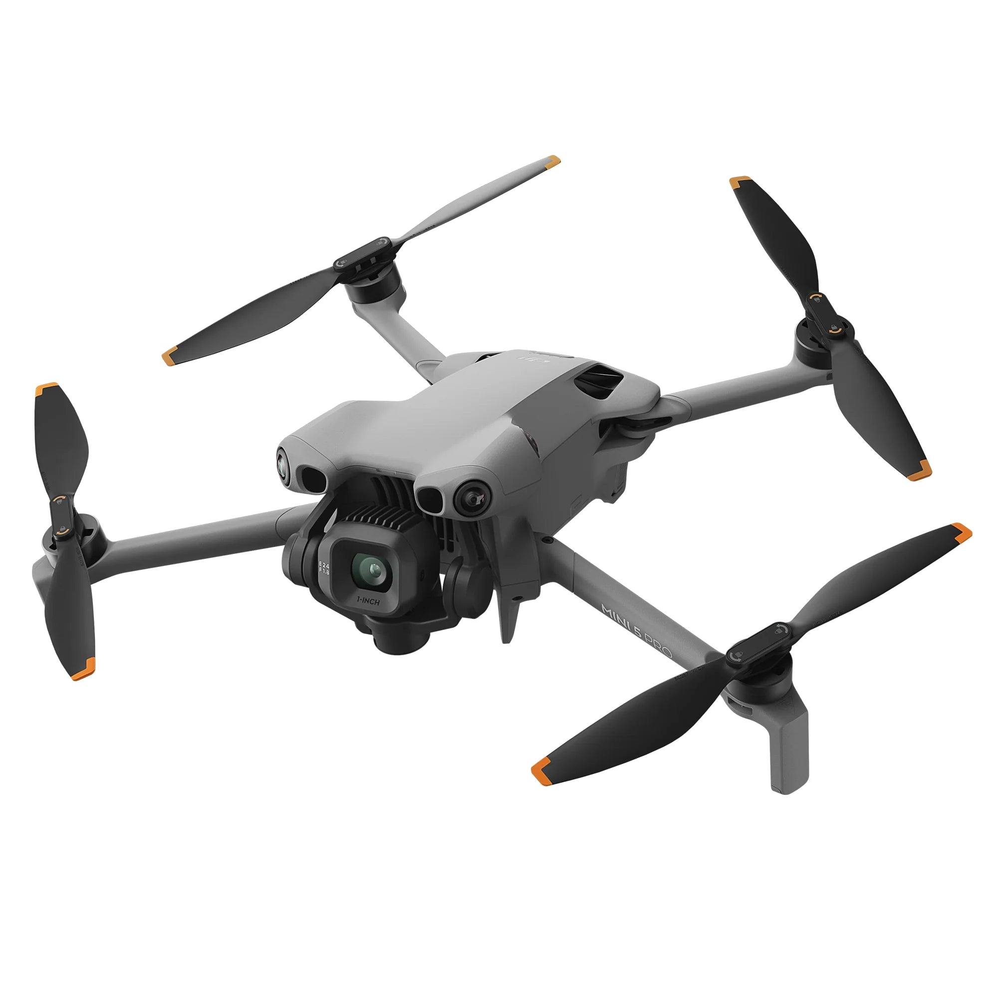 Unfolded front-side view of the DJI mini 5 Pro drone on a white background